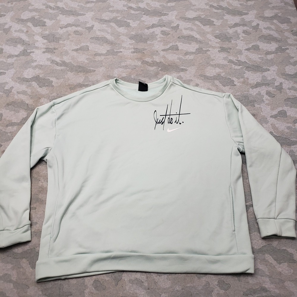 Nike Sweatshirt Womens Large Green Pullover‎ Crew Neck Activewear